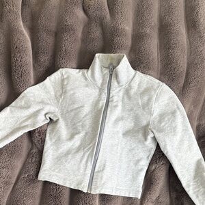 TNA CROPPED Gray Zip-Up Jacket
